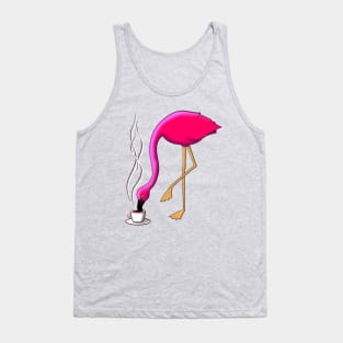 Coffee Lover Pink Flamingo Tank Top